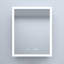24 po X 30 po Pharmacie rectangulaire en aluminium argenté encastré / à fixation en surface avec lumière DEL, miroir et horloge | Idée de cadeau