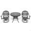 L'ensemble de salle à manger en fonte d'aluminium toutes saisons comprend des chaises pivotantes et une table avec un cadre noir-1973517978
