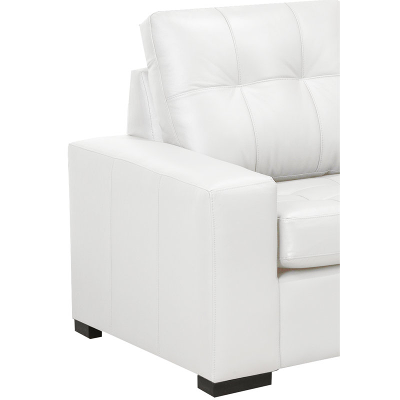 Canapé modulaire en cuir Yeprad, Cuir blanc assorti, Face à la droite