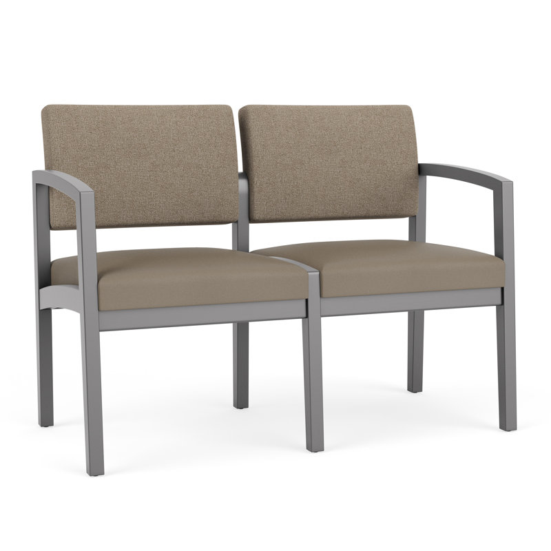 Lenox 2-seater tandem chair, Étain, Archetype Silt / Modena Farro