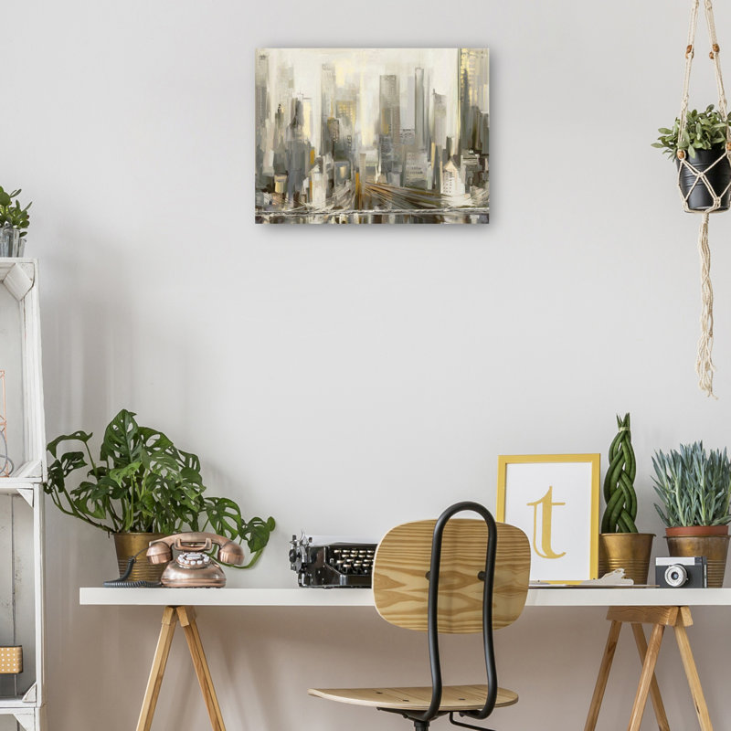 «City Lights» par Studio Arts, reproduction d'art sur toile, H 11 po x l 14 po, Toile tendue