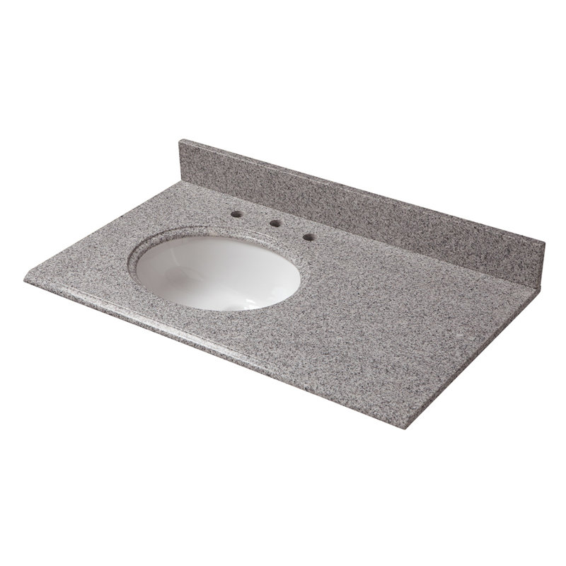 Dessus de salle de bain simple 37 po granite meuble-lavabo, Napoli