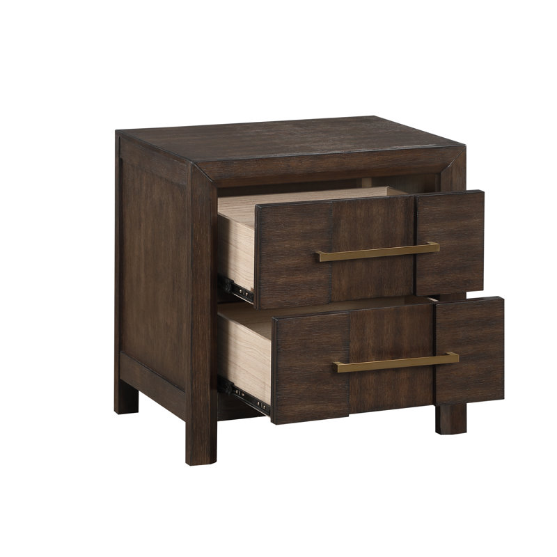 Ensemble de chambre à coucher Adryan, Très grand lit, Brun, 5 Pcs: Bed, 2 Dressers, Mirror, Nightstand