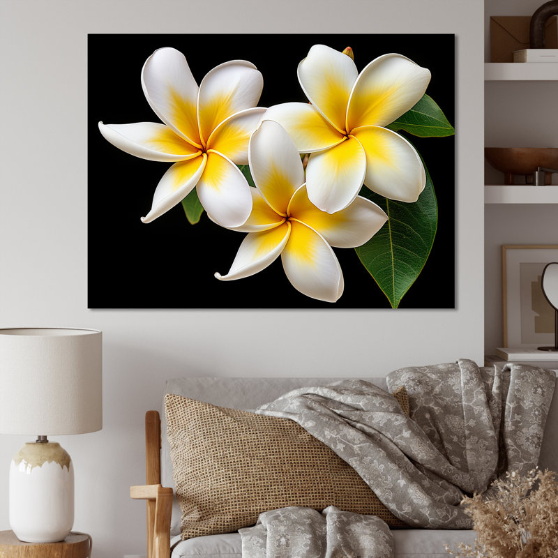 «Dreamscape Plumerias P pureté» sur toile, H 24 po x l 32 po x P 1 po, Toile tendue
