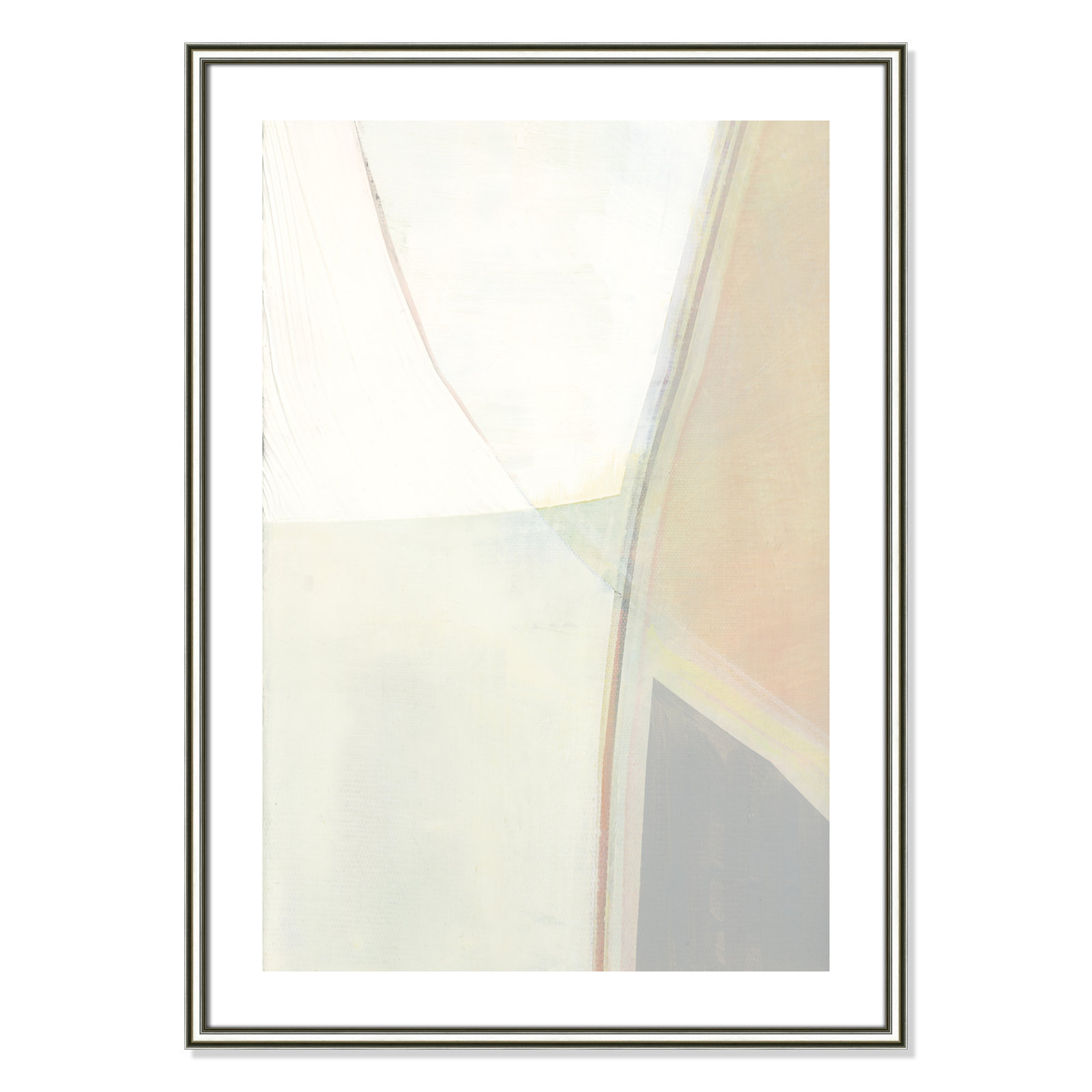 In Neutral II - Painting Print, Silver Framed Paper, 35.5" H x 25.5" W x 0.88" D