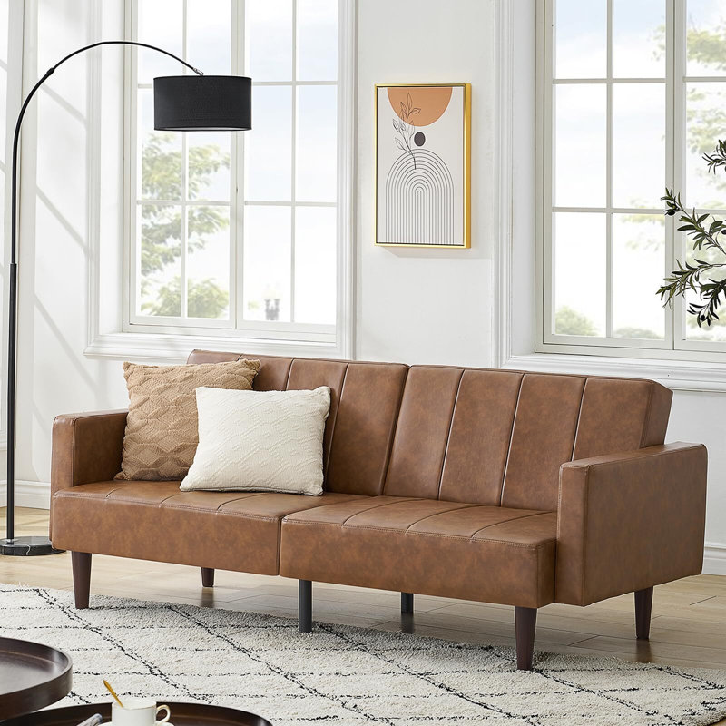 Seahaven 75.59'' Faux Leather Sleeper Sofa