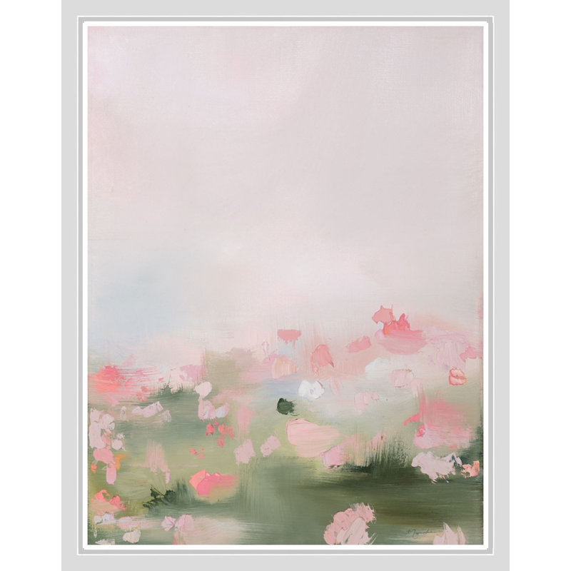 «Soft Pastel Abstract Landscape», art mural sur toile encadrée, White, 28" H x 22" W