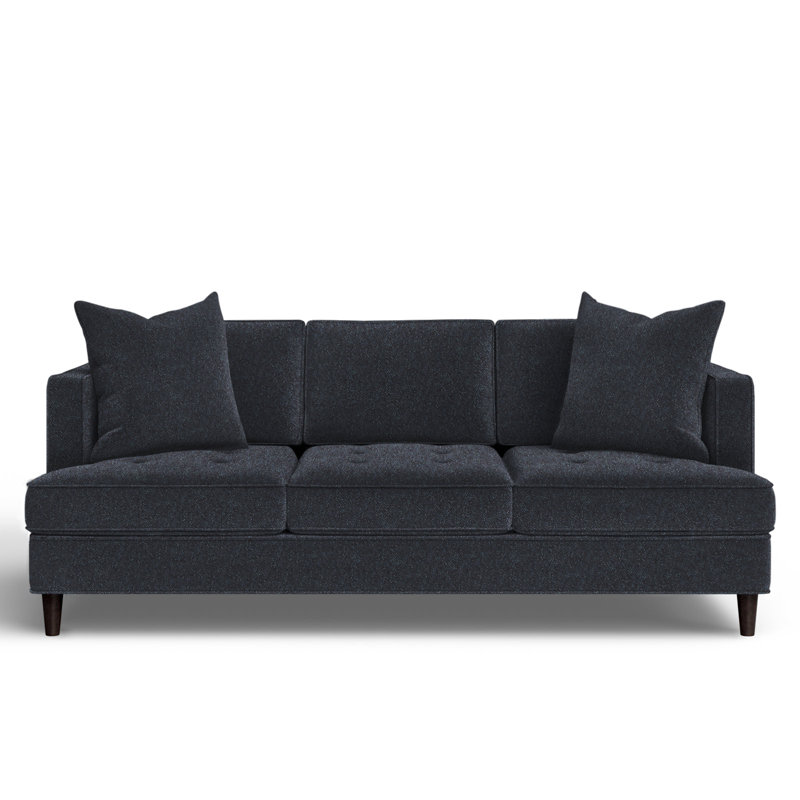 Canapé à accoudoirs encastrés avec coussins réversibles 84 po Burkouer, Chenille marine Napa