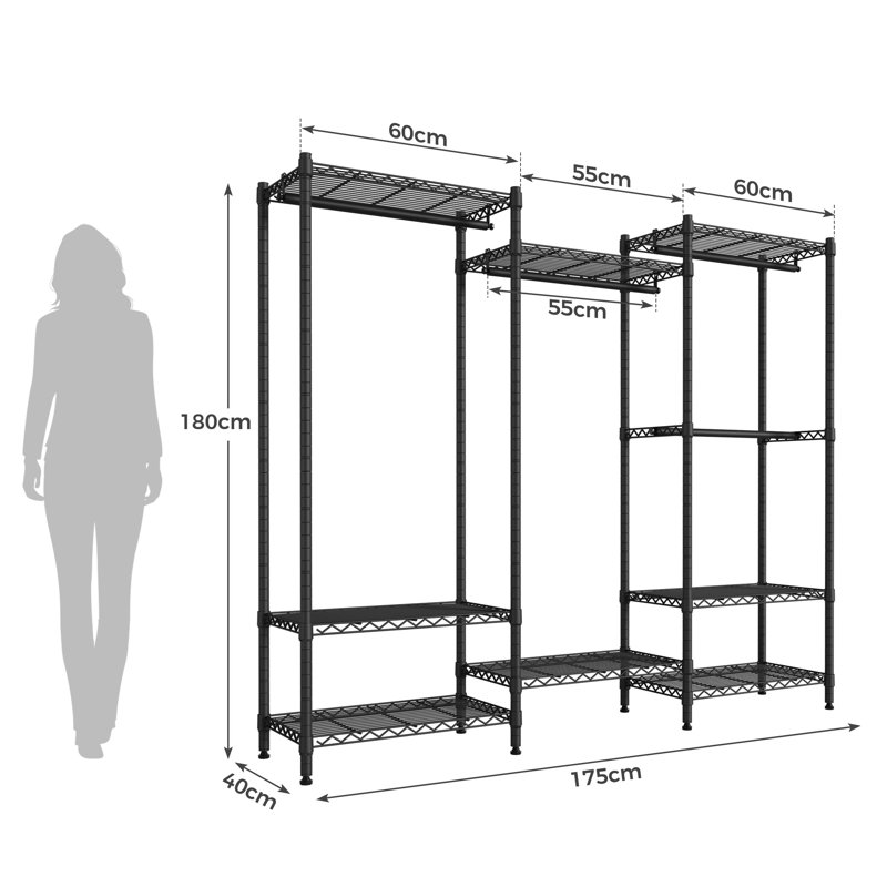 Clothing Rack 175*40*180cm, Black