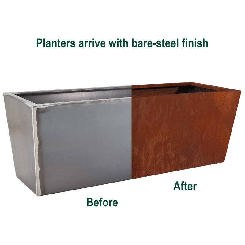 Metal Planter Box, 9" H x 25.5" W x 9" D