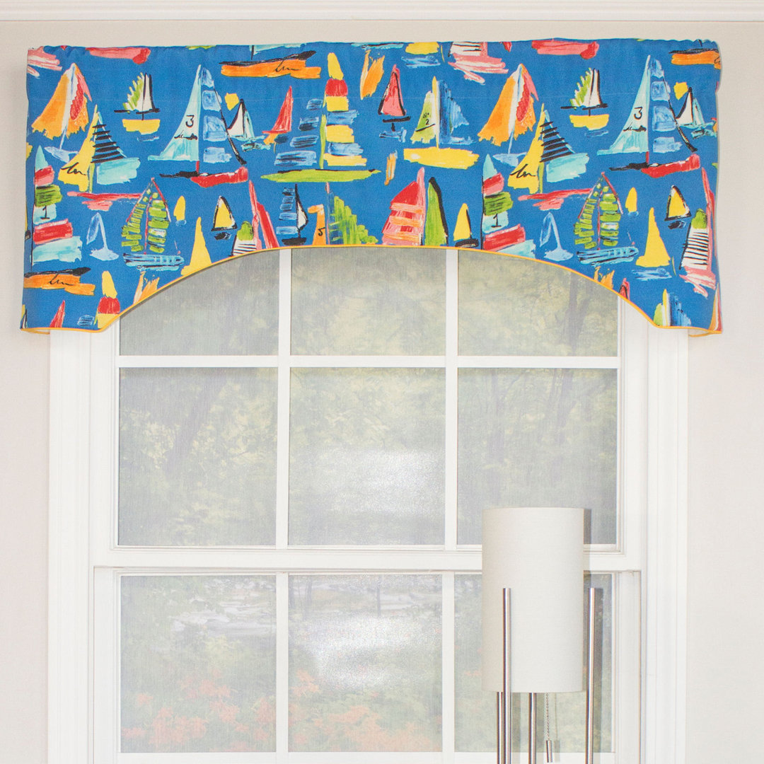 Cotton Blend Abstract Tailored Window Valance RLF Home