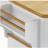 56-inch rubberwood veneer drawer-style kitchen island with power outlets, 4-door storage shelves, 4-wheel treaded rolling kitchen cart with 6 deep drawers, suitable for kitchen, dining room, white-1874210594