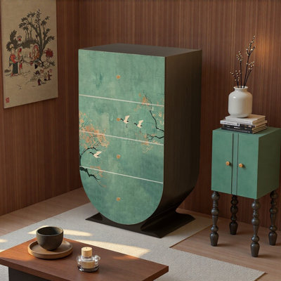 Retro Aesthetic Chinese Entryway Storage Cabinet