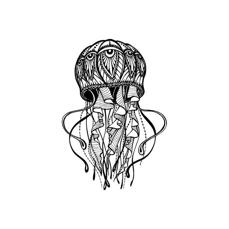 Décalcomanie murale jellyfish Manila, Noir