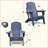 Folding Outdoor Adirondack Chair For Relaxing, HDPE All-Weather Fire Pit Chair, Patio Lawn Chair For Outside Deck Garden Backyardf Balcony-1093734537