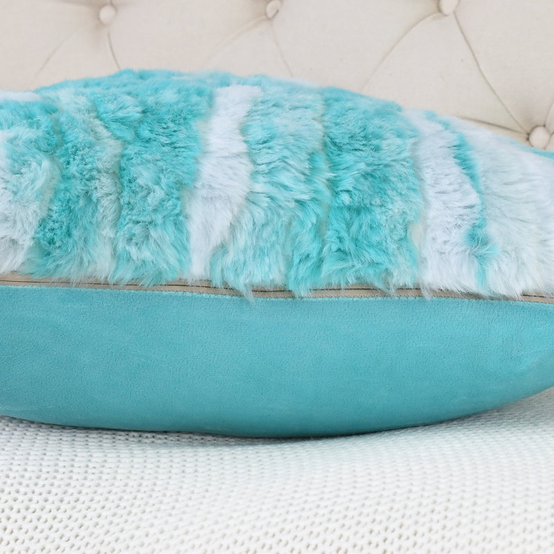 Jacquard Square Pillow Cover, Blue Turquoise, 26" x 26"