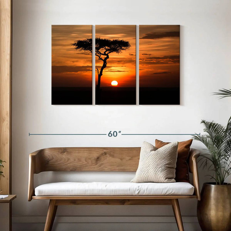 Harnek et coucher de soleil, H 28 po x l 45 po