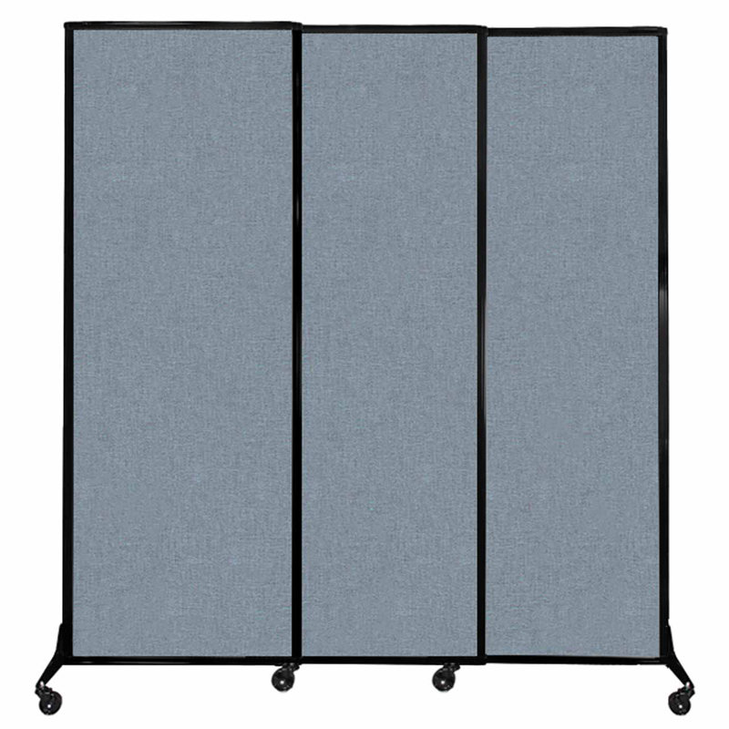 Cloison coulissante à 3 panneaux QuickWall, H 88 po x l 84 po, Bleu poudre