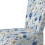 Chaise d'appoint en velours bleu serein à motif floral aquarelle