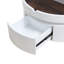 Table basse ronde à plateau relevable avec tiroir