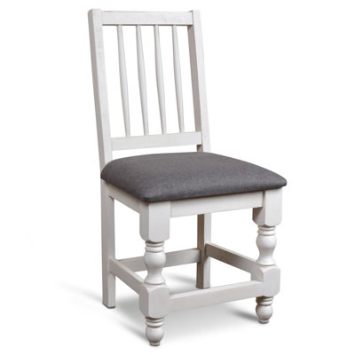 Rustic French 20.5'' H Upholstered Pine Side Chair