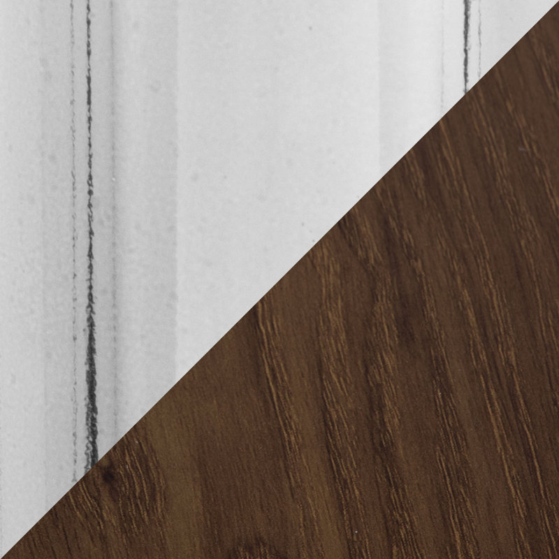 Table de salle à manger Cosmo Canary, Walnut, Chrome