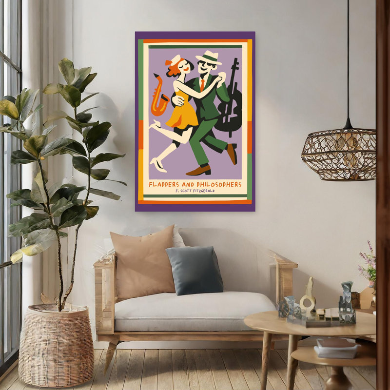 «Jazz Age Dance», art mural rétro rétro élégant, 48" H x 32" W