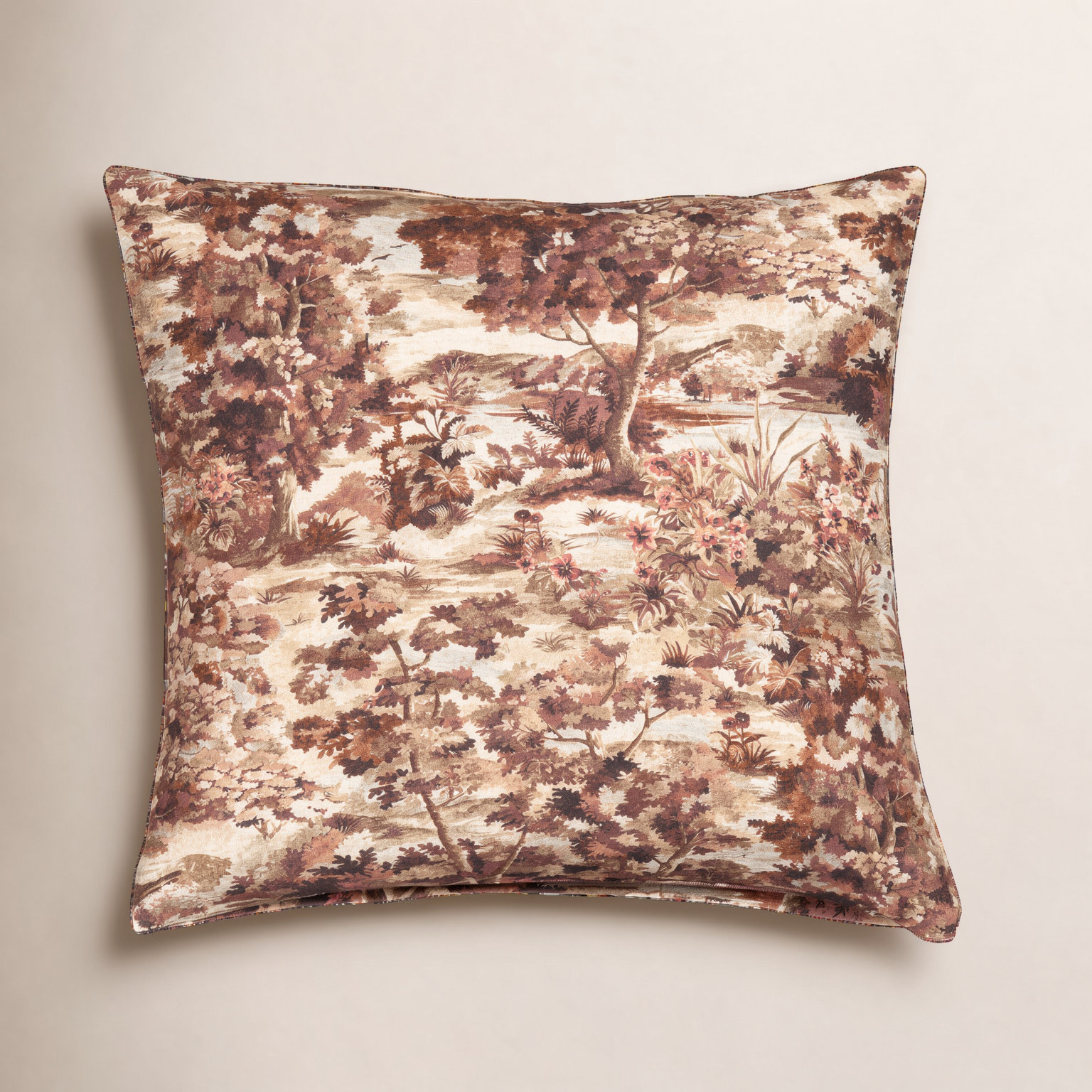 Throw Pillow, 20" x 20", Feather, Sepia
