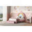 Lit tapissier à motif arc-en-ciel, lit plateforme en velours avec tiroir de rangement, aucun sommier nécessaire, coloré et rose