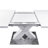 Modern Square Dining Table, Stretchable, White Table Top+MDF X-Shape Table Leg With Metal Base-407007950