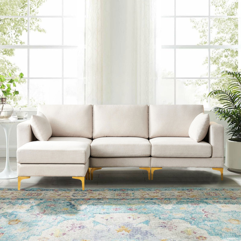 Canapé modulaire Edick, 100 % polyester beige