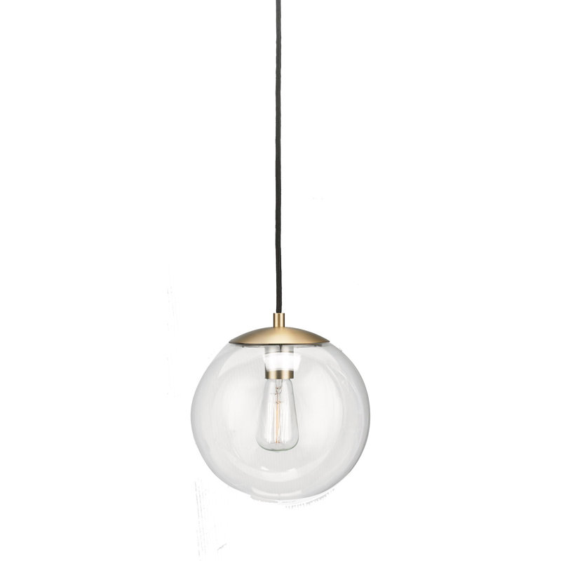 Luminaire suspendu 1 lumière Eclipse, Or doux, Transparent