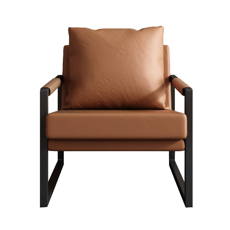 Chaise d'appoint Industrial, Similicuir brun