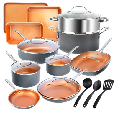 Ensemble de batterie de cuisine antiadhésive 20 pièces Gotham Steel