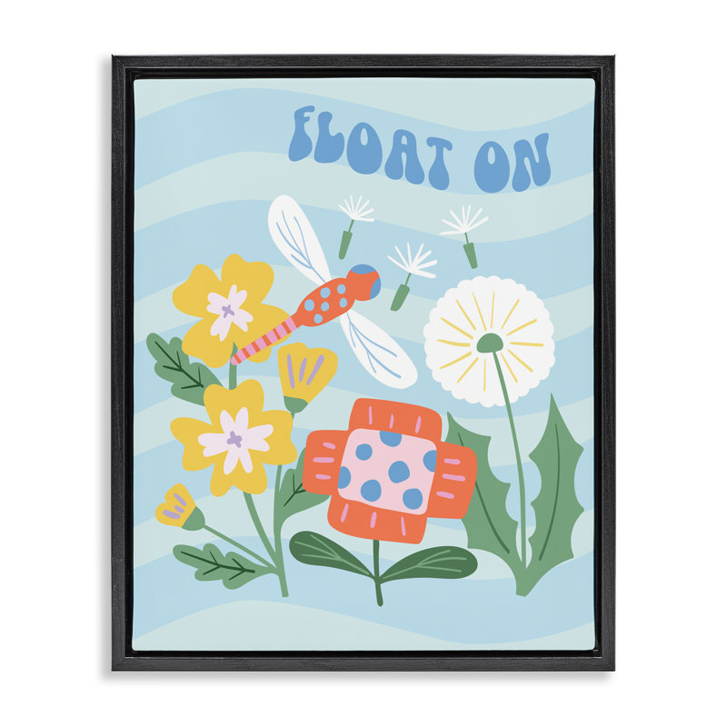 Cadre flottant sur une libellule, design par Jilly Jack Designs, Cadre flottant noir de jais, H 21 po x l 17 po