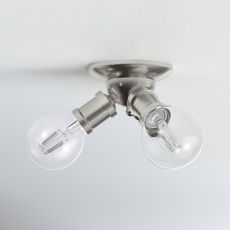 Plafonnier encastré 3 lumières 7 po Grogan, Nickel brossé