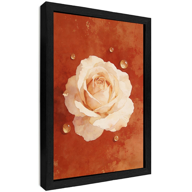 «Black», peinture florale rétro encadrée noire: roses neutres, impression d'art mural, impression sur le thème de la Saint-Valentin