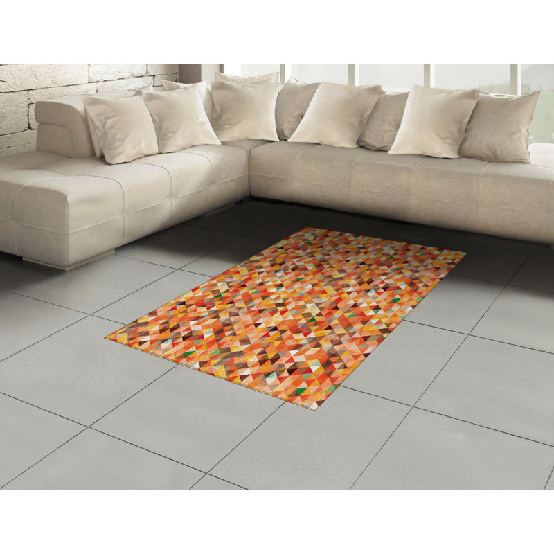 Tapis décoratif en fibres de polyester à haute densité Trippy, Rectangle— 4 pi x 5 pi 8 po