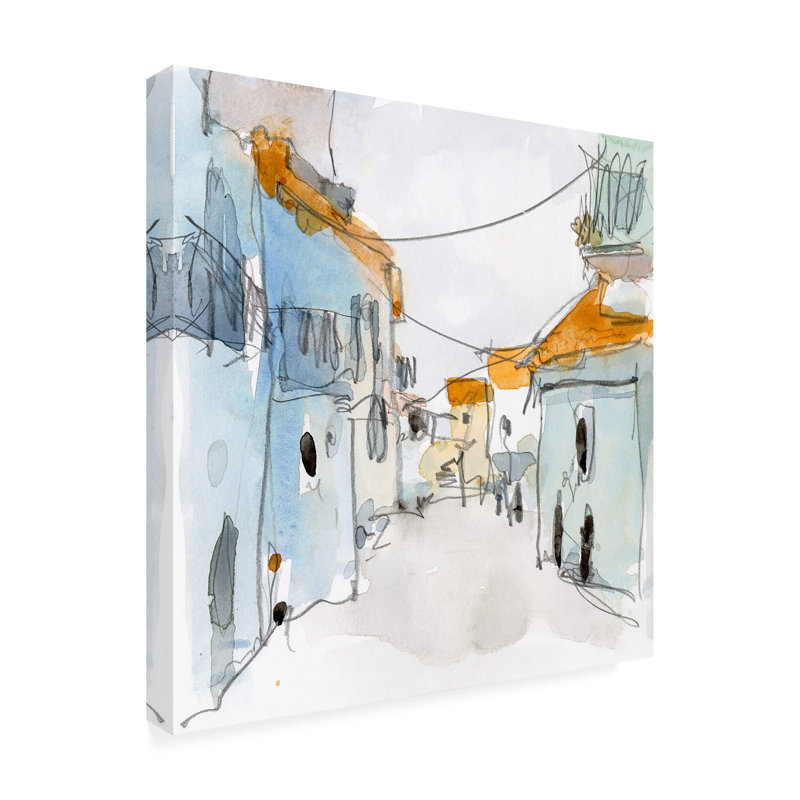 Art sur toile "Le long du trottoir espagnol" par Samuel Dixon, H 24 po x l 24 po
