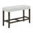 Risa Counter Height Bench, Gray Polyester Memory Foam Seat, Brown 40 Inch