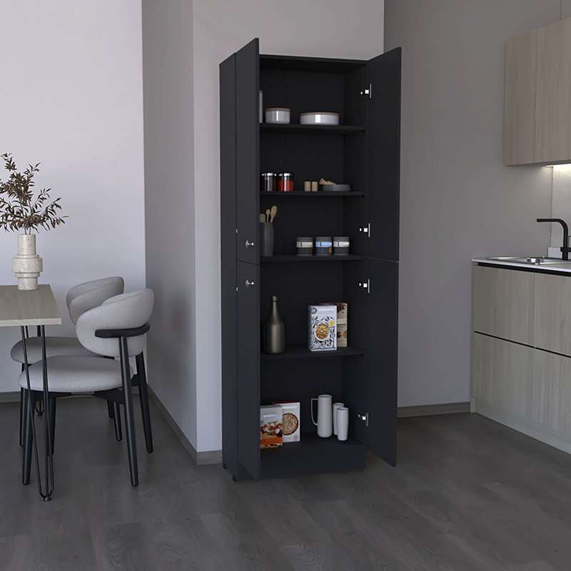 Kitchen Pantry 71" H, 4 Doors, 5 Adjustable Shelves, Laundry