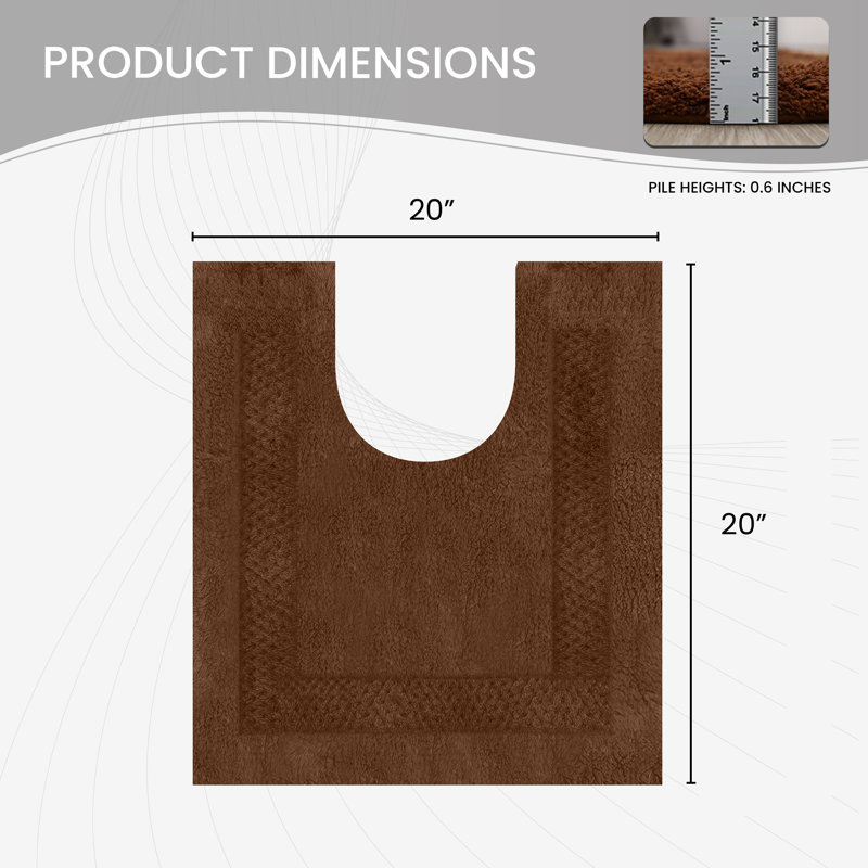 Classy Absorbent Cotton Soft Contour Rug, Brown