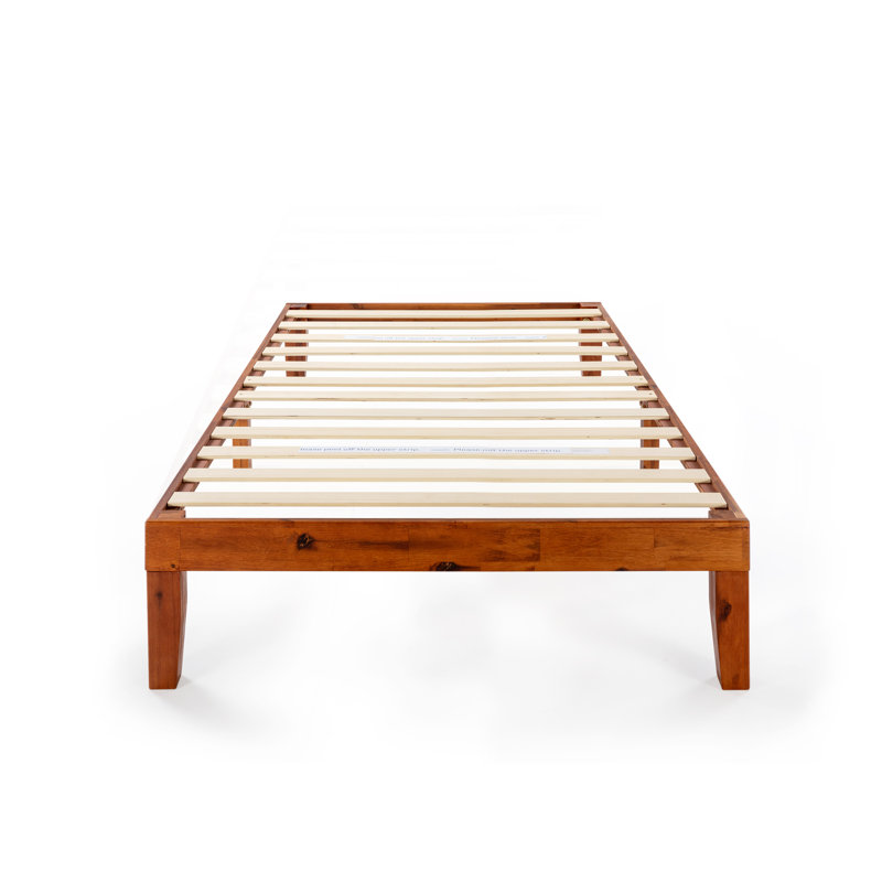 Lit plateforme en bois massif Harlow, Cerisier, Simple TG