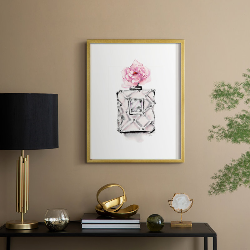 Perfume Bottle Framed Print - Solid Wood