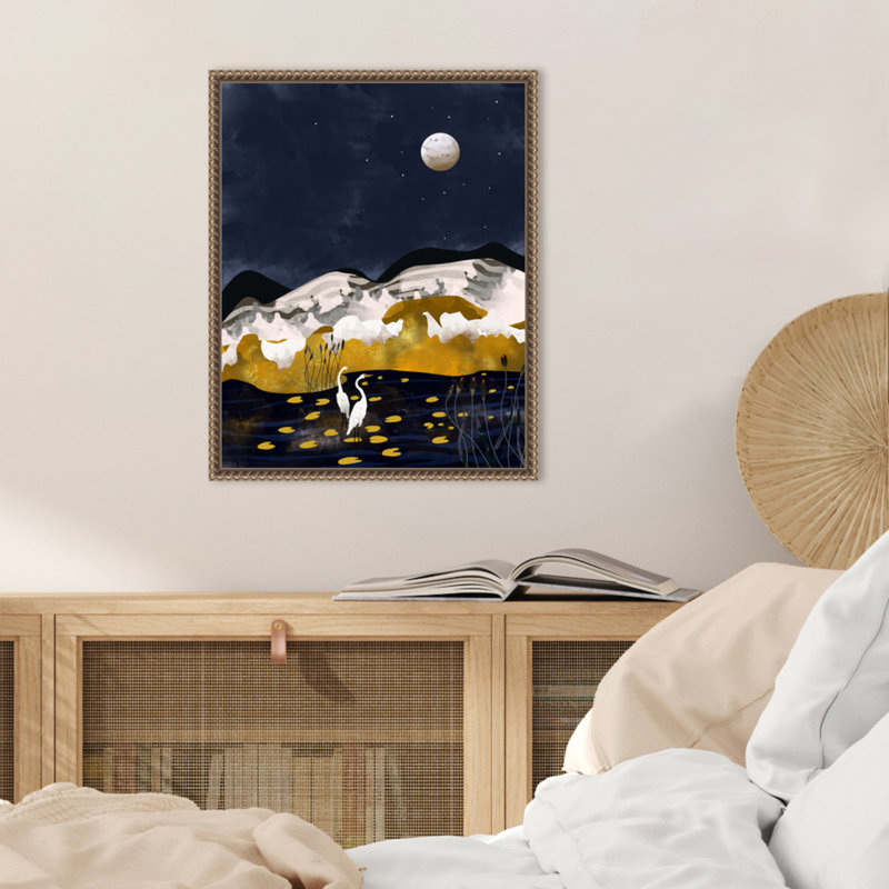 «Midnight Lake» par Maupin, reproduction d'art sur toile encadrée, H 20 po x l 16 po