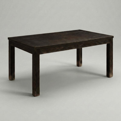 Table de salle à manger rustique audacieuse noire patinée 1 pièce