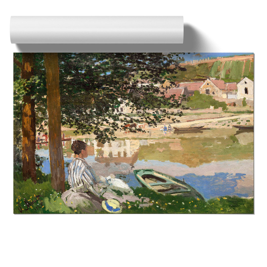 On the Bank of the Seine by Claude Monet - Frameless Print