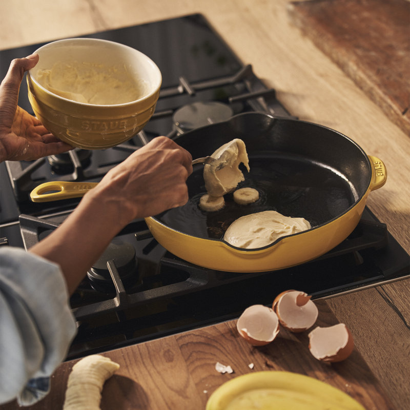 Pans Cast Iron Traditional Deep Frypan, 11", Citron