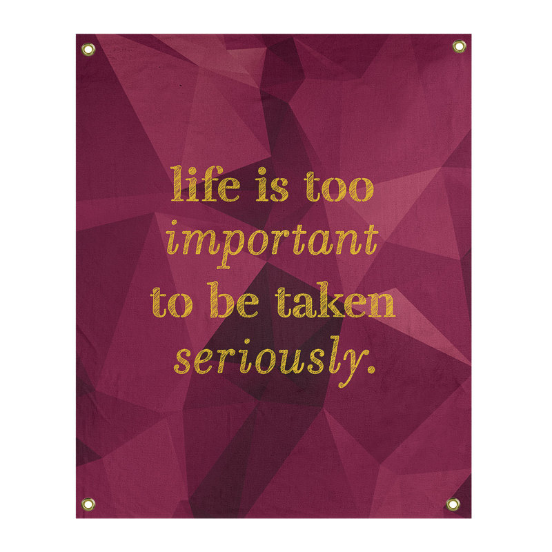 Tapisserie de levity en polyester en faux gemme et citation, H 59 pi x l 50 po, Spinelle / or