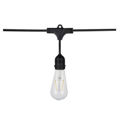 24Ft - LED String Light - 12 Vintage ST19 Bulbs Included - 120 Volts